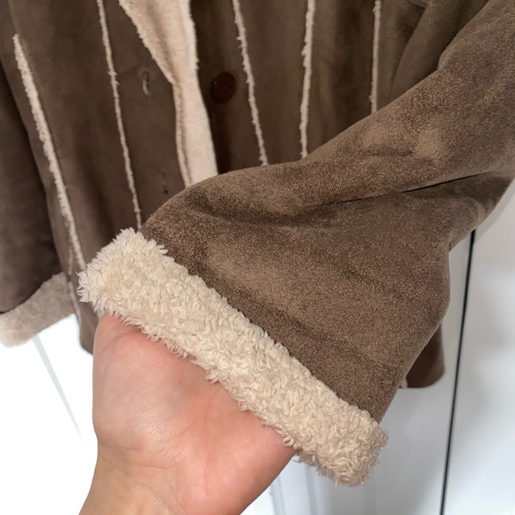 Vintage Telluride Clothing Co Faux Fur Suede Sherpa lined Coat Size XL - Picture 8 of 10